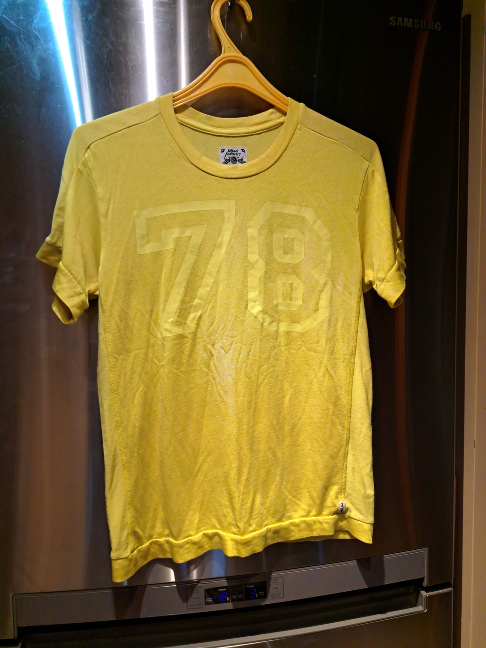 Diesel Men's Yellow Short-Sleeve '78' Graphic Tee